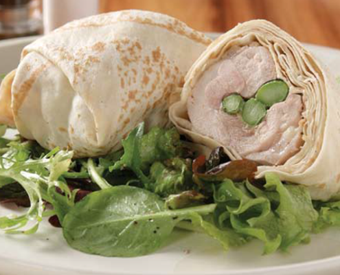 Two-Mountain-Bread-wrapped-rolls-showing-filling-of-chicken-asparagus-and-boccocini-cheese