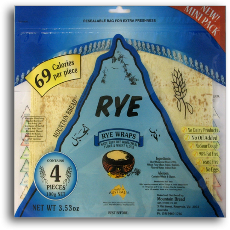 Mountain Bread Rye Wraps Mini Pack Gerry's