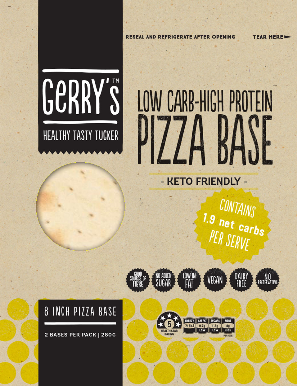 Gerry's Low CarbHigh Protein Pizza Bases Gerry's