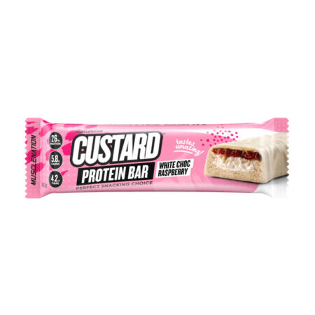 Muscle Nation Custard Protein Bar White Choc Raspberry 50g