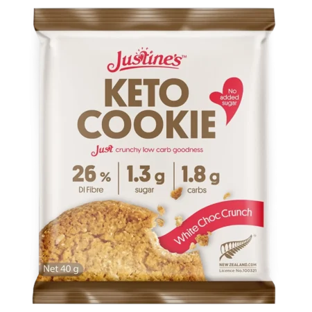Justine's Keto Milky White Choc Crunch Cookie 40g